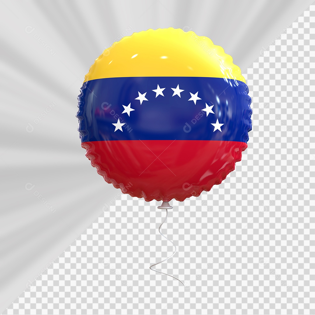 Balão da Venezuela Elemento 3D para Composição PSD