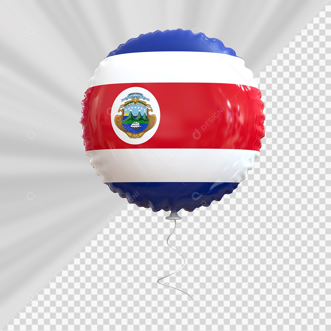 Balão da Costa Rica Elemento 3D para Composição PSD