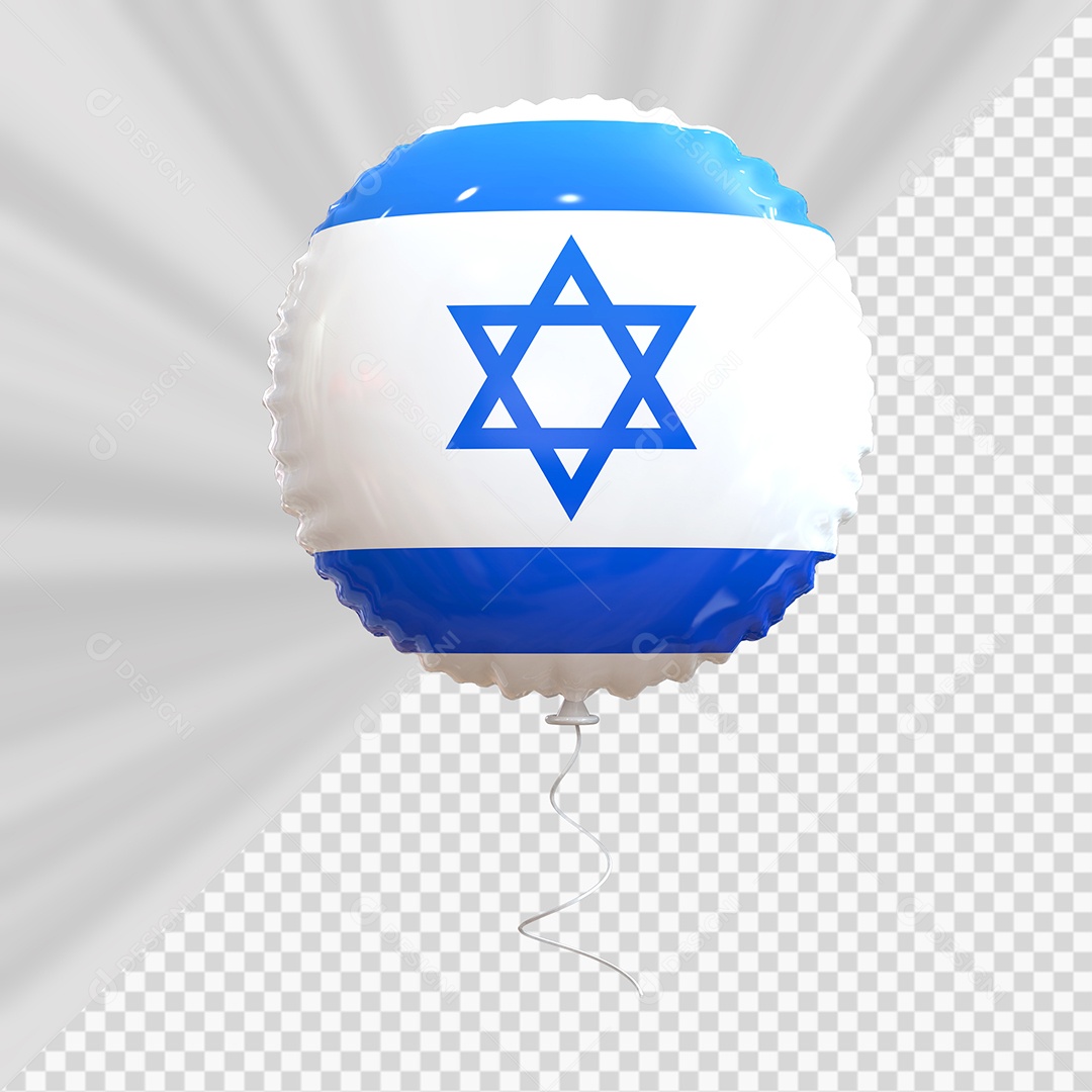 Balão de Israel Elemento 3D para Composição PSD