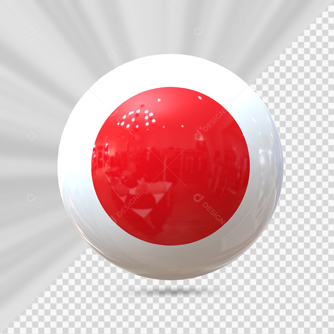 Japão Bola 3D Elemento para Composição PSD
