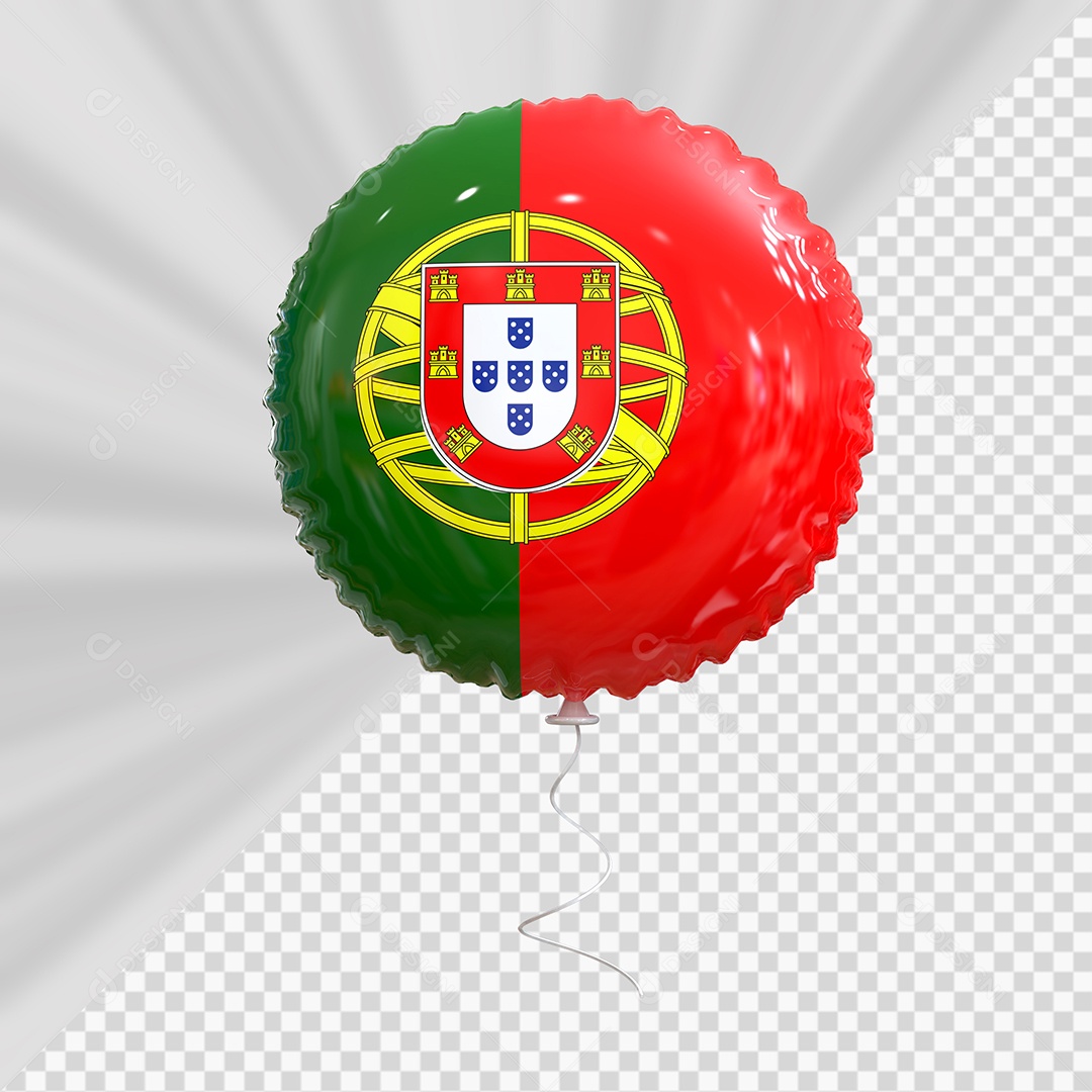 Balão de Portugal Bola Elemento 3D para Composição PSD