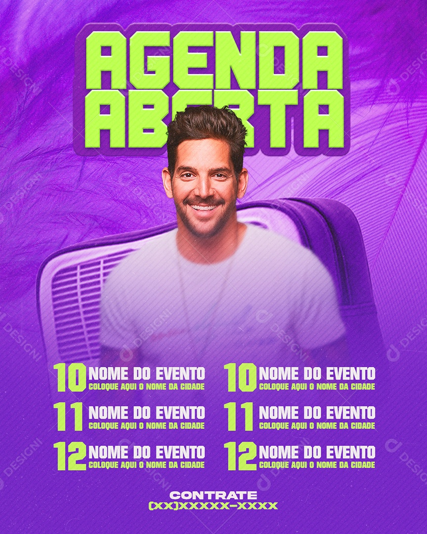 Flyer Agenda Aberta Social Media PSD Editável