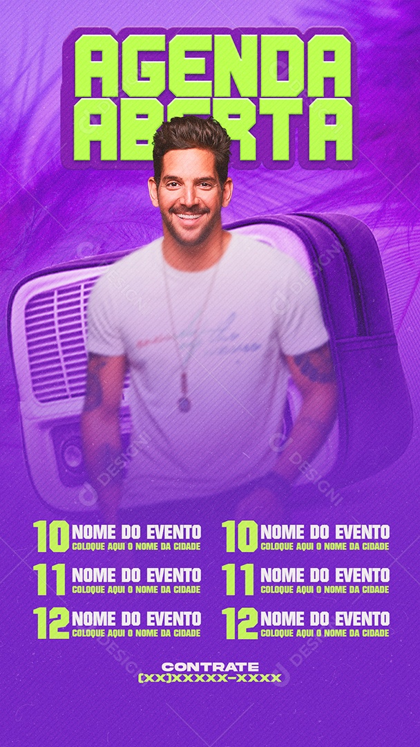 Story Flyer Agenda Aberta Social Media PSD Editável