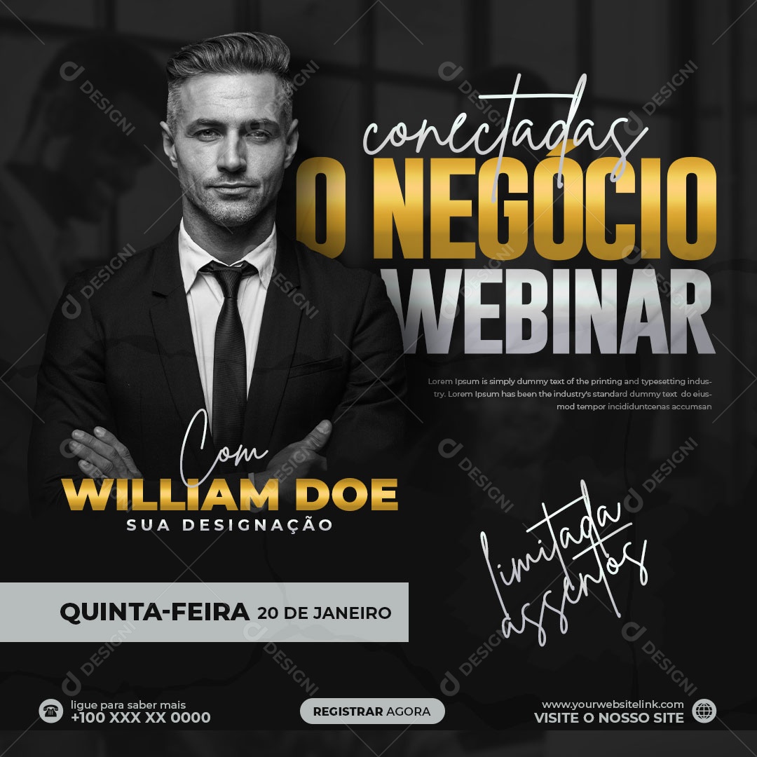 Conectados o Negócio Marketing Digital Social Media PSD Editável