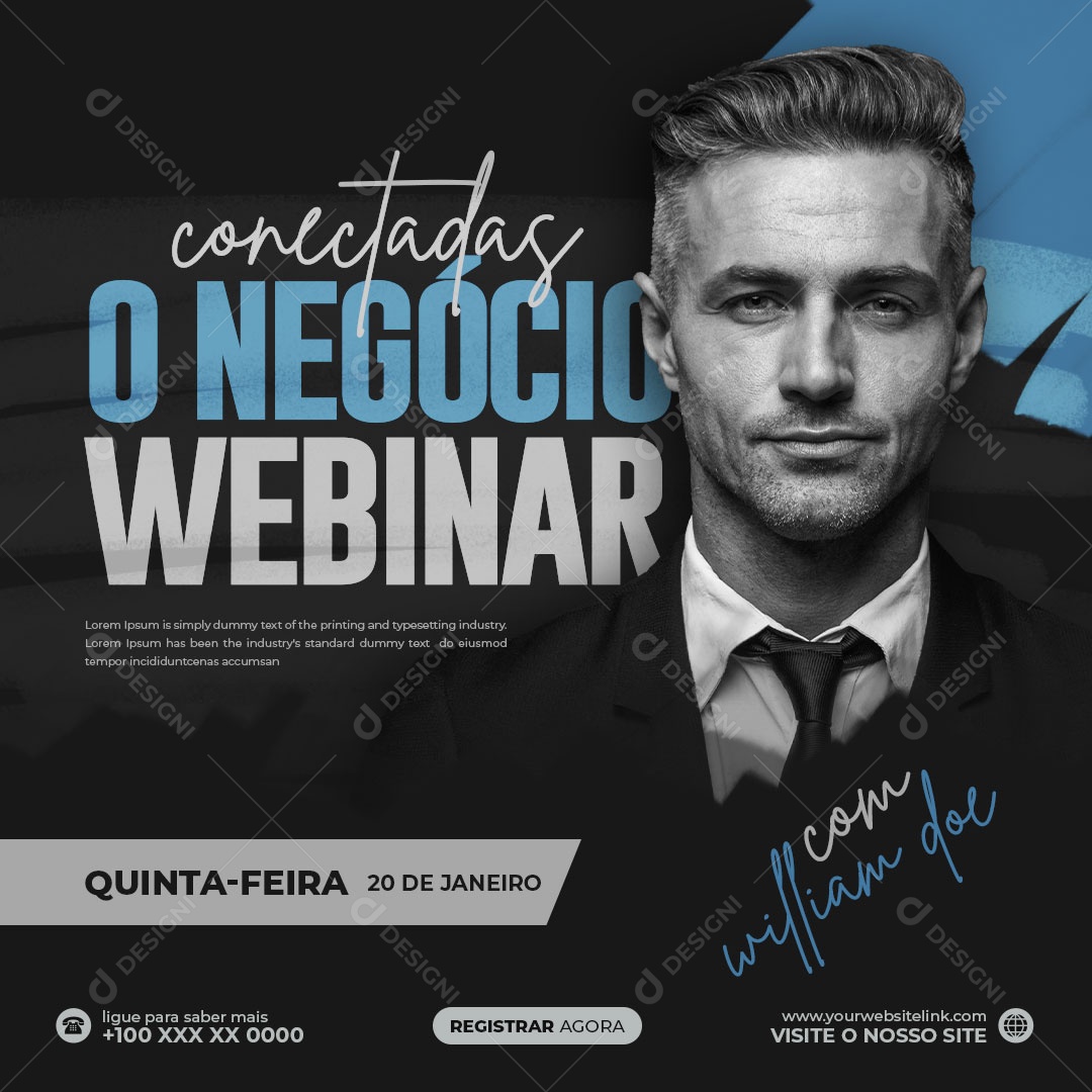 Conectados o Negócio Marketing Digital Social Media PSD Editável