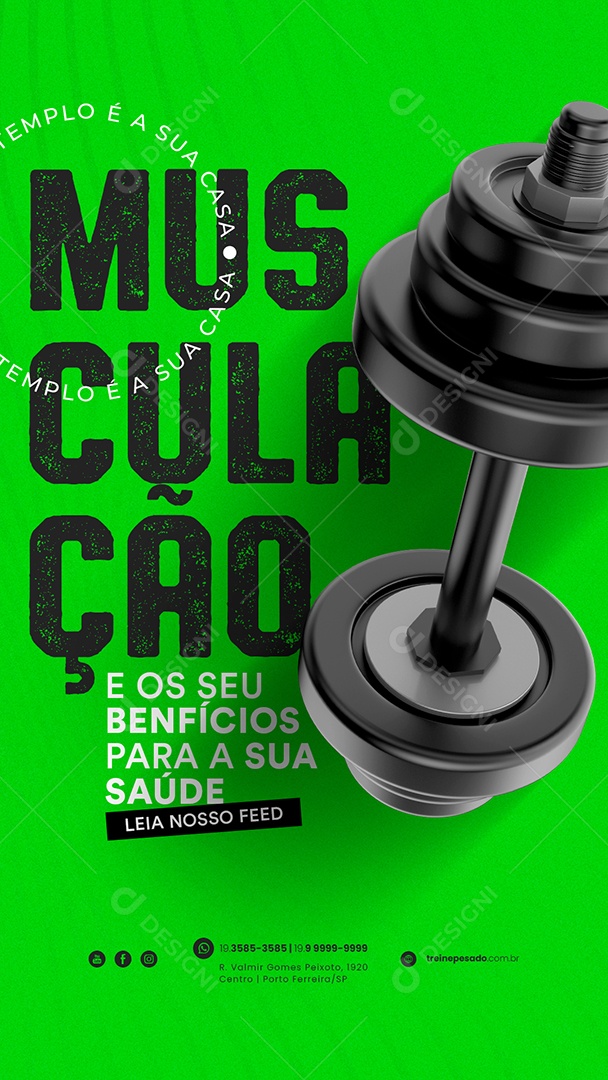 Story Musculação e os Seu Benefícios Para a Sua Saúde Academia Social Media PSD Editável