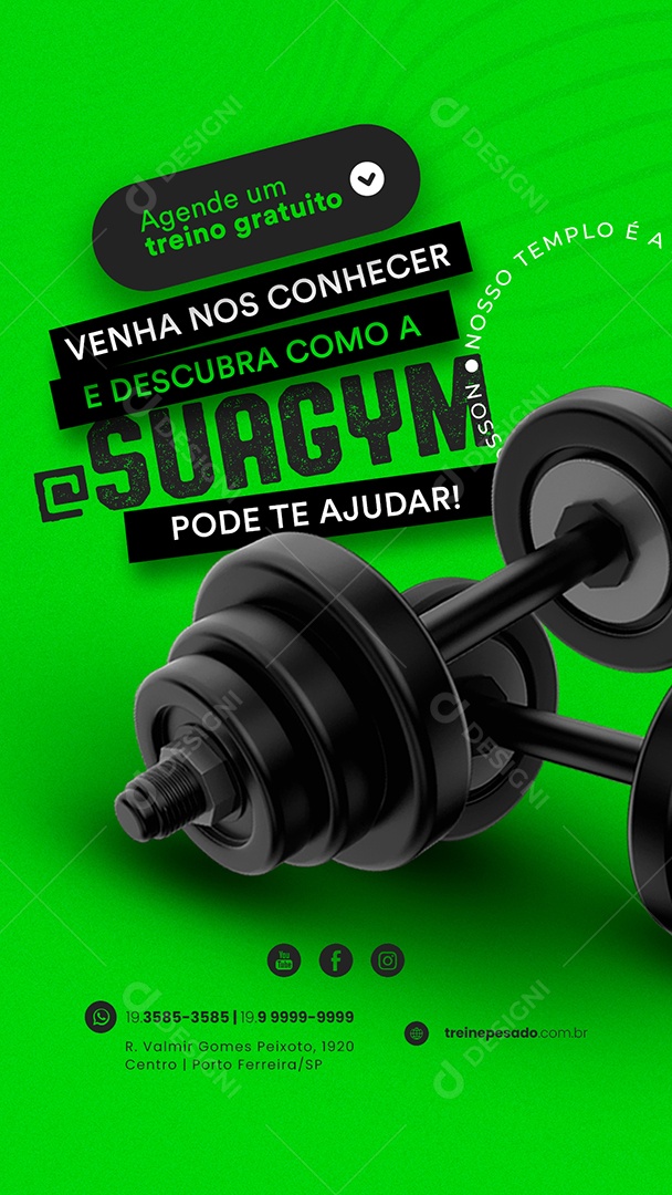 Story Venha nos Conhecer e Descubra Como a Sua Academia Pode Te Ajudar Social Media PSD Editável