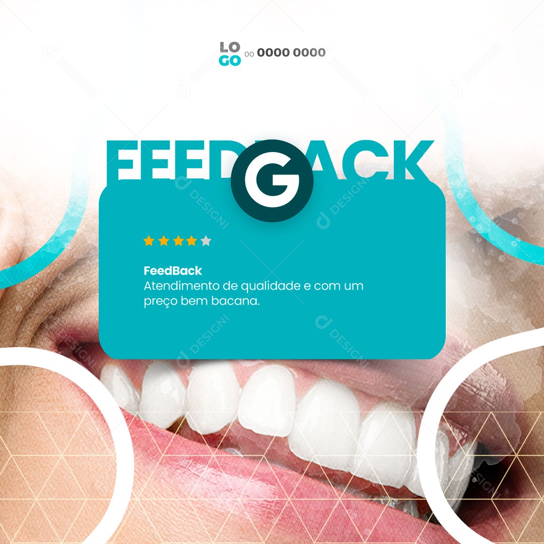 Feedback Consultório e Clínica Odontológica Dentista Social Media PSD Editável