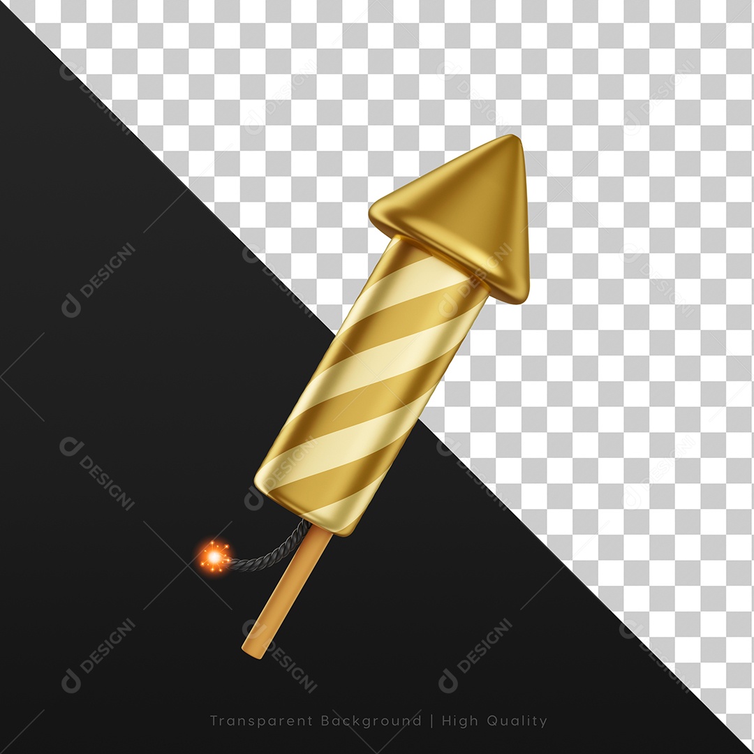 Elemento 3D Para Composição Fogos de Artifício PSD