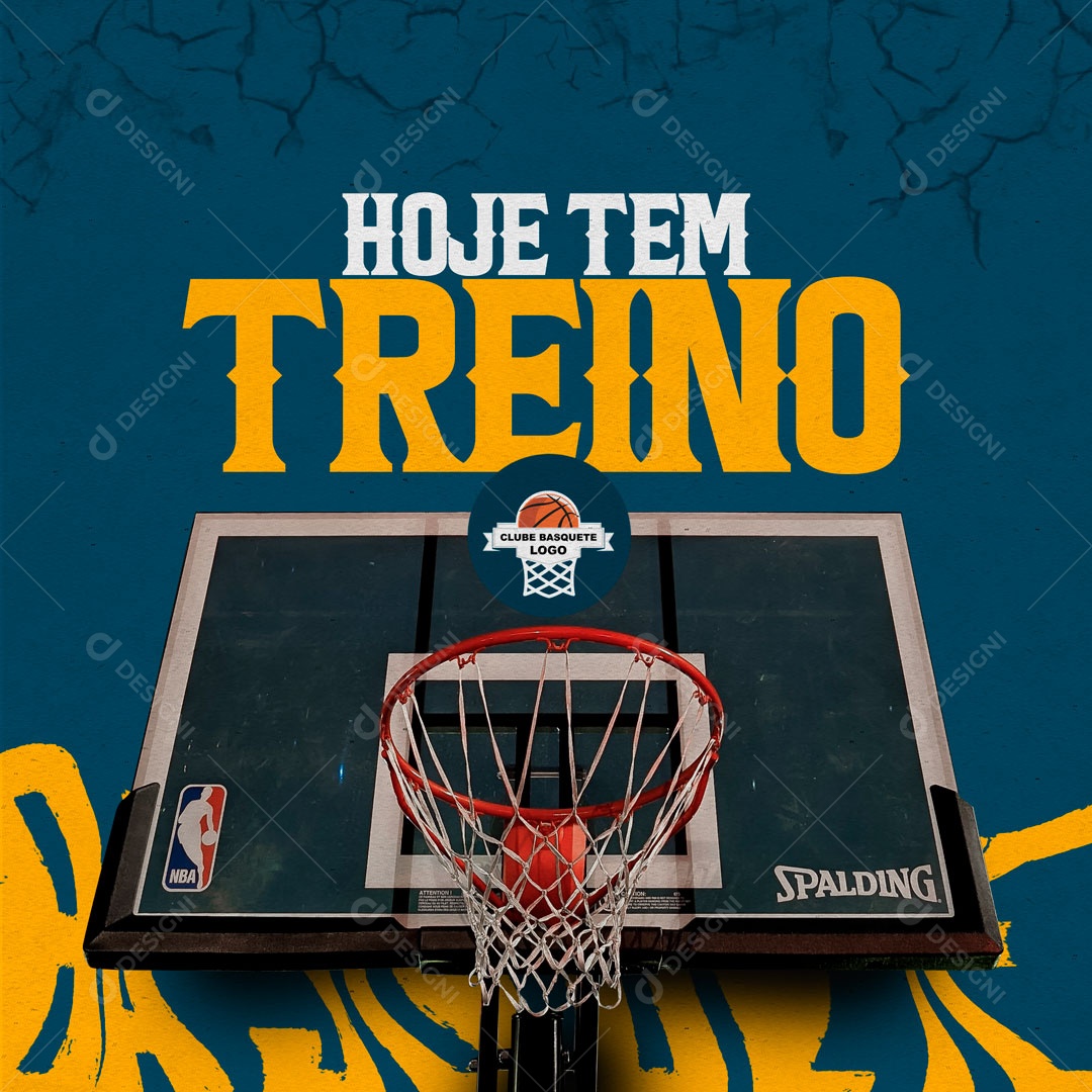 Hoje Tem Treino Escola de Basquete Social Media PSD Editável