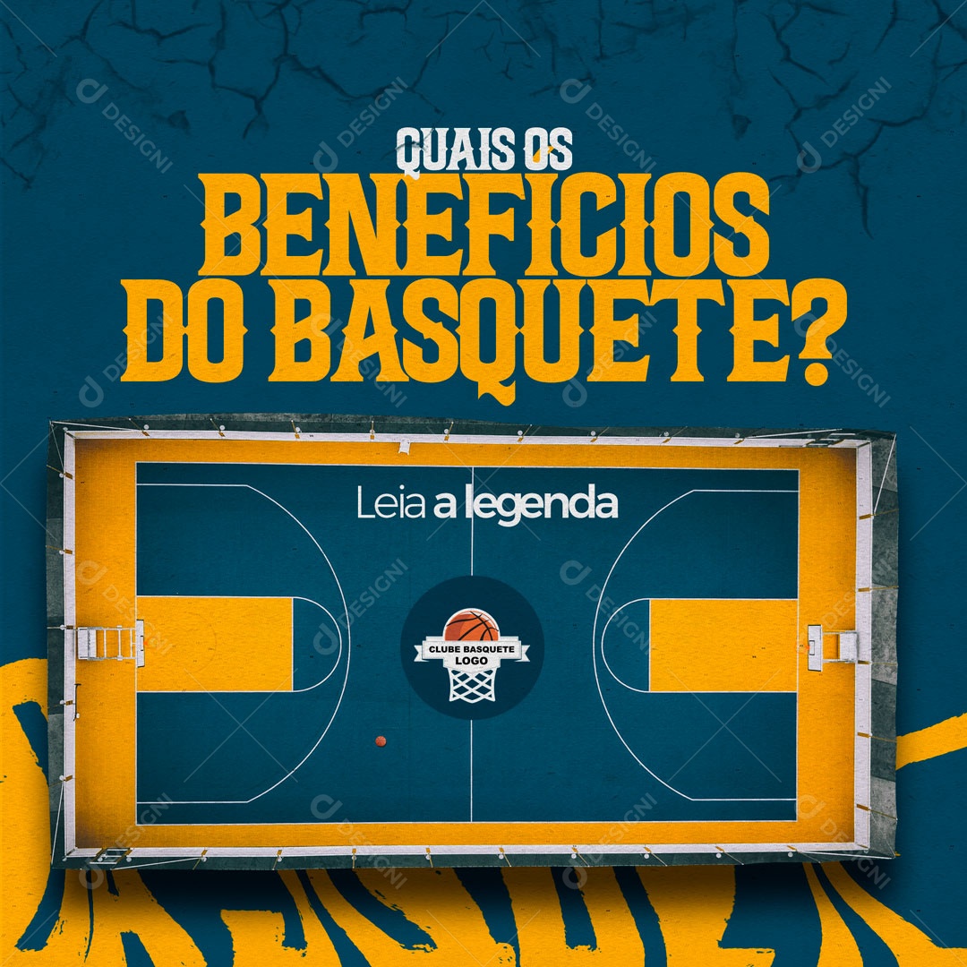 Quais os Benefícios do Basquete? Escola de Basquete Social Media PSD Editável
