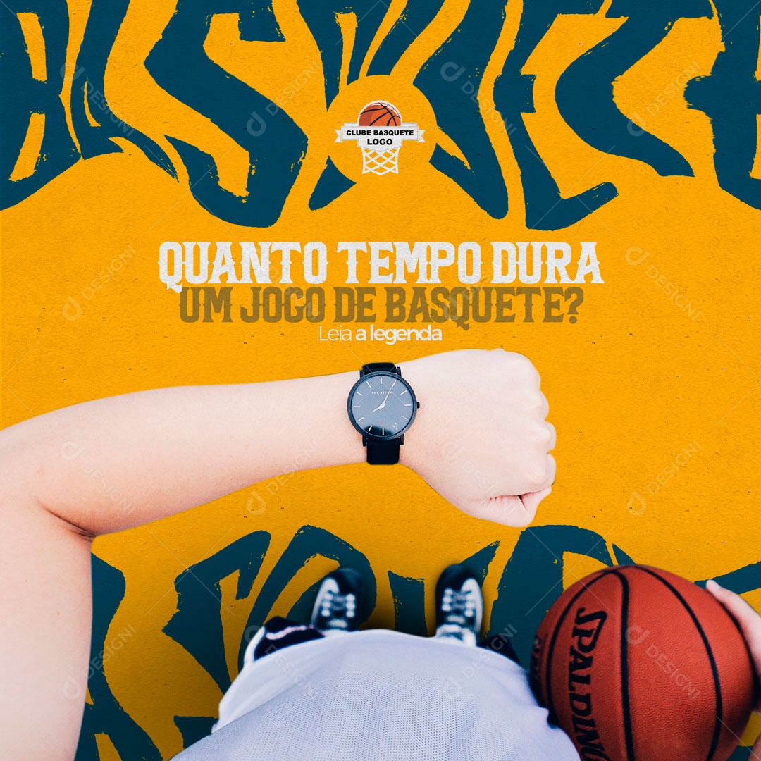 Quanto Tempo Dura um Jogo de Basquete? Escola de Basquete Social Media PSD Editável