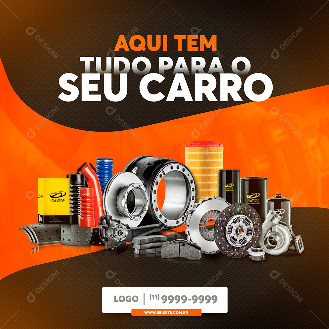 Post Oficina Tudo Para Seu Carro Mecânica Social Media PSD Editável