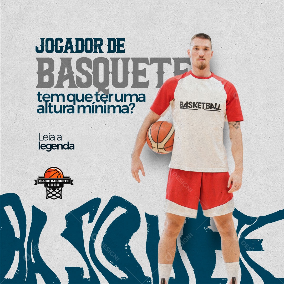 Jogador de Basque Tem que Ter Uma Altura Mínima? Escola de Basquete Social Media PSD Editável