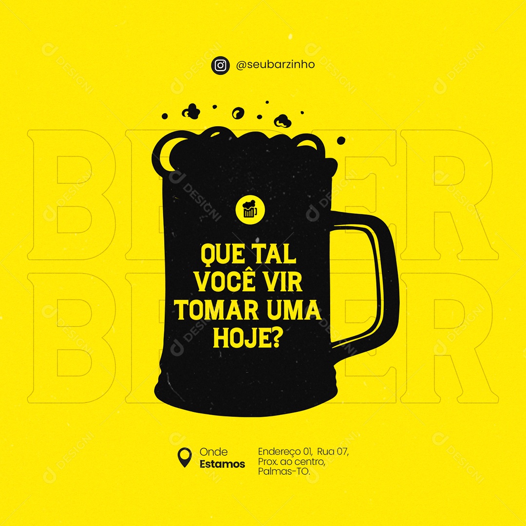 Que tal Você Vir Tomar uma Hoje Barzinho Social Media PSD Editável