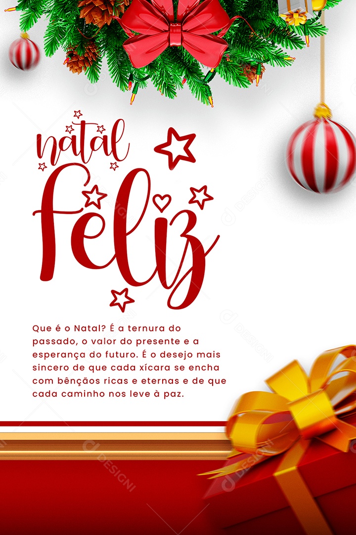 Feliz Natal Cartão Natalino Social Media PSD Editável