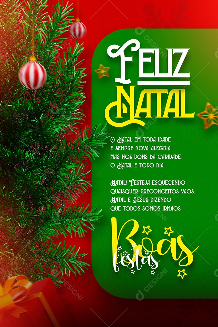 Natal Sempre Nova Alegria Cartão Natalino Social Media PSD Editável