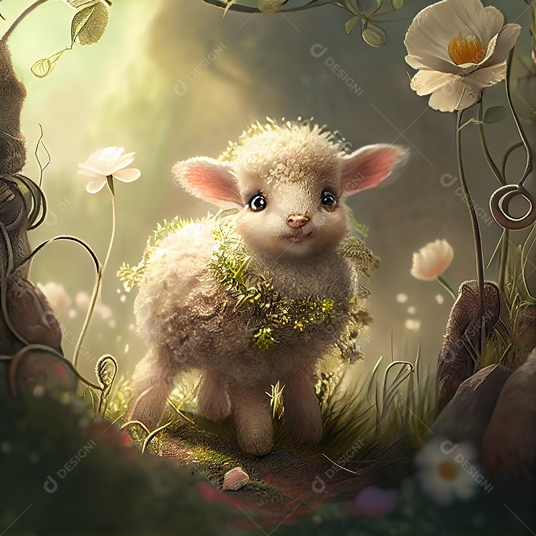 Adorável bebê ovelhinha