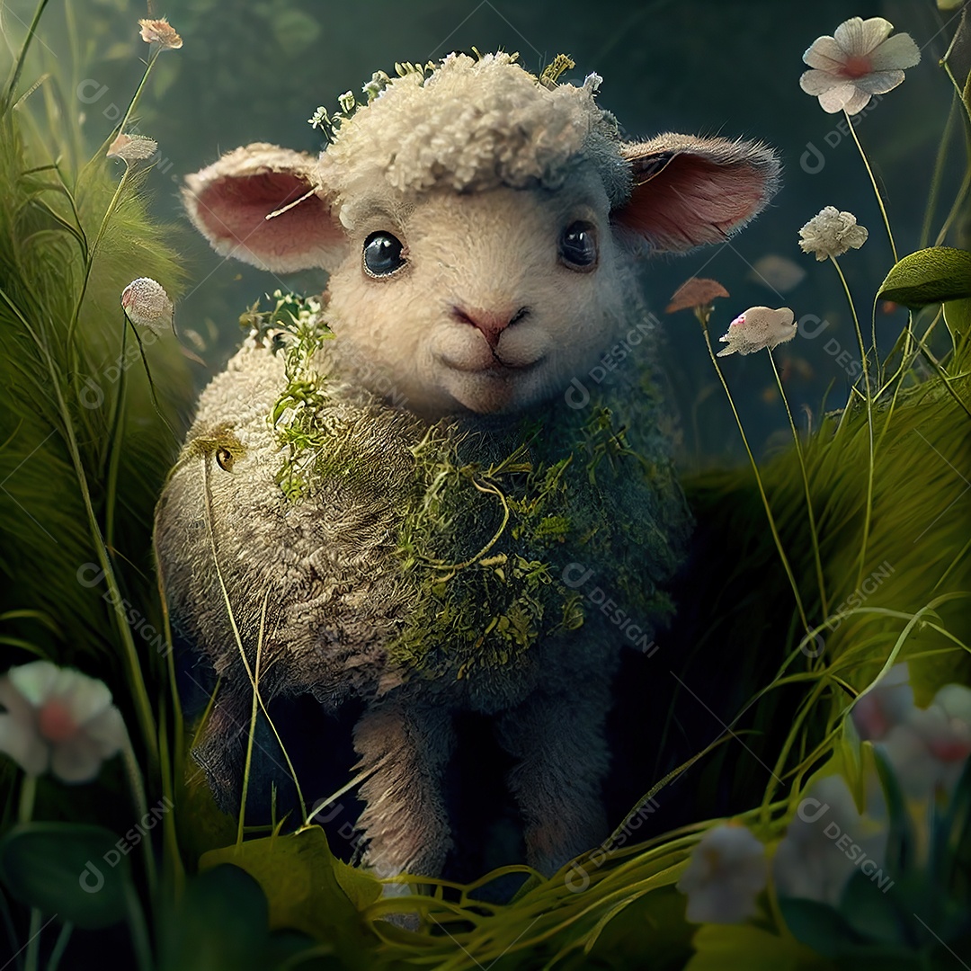 Adorável bebê ovelhinha