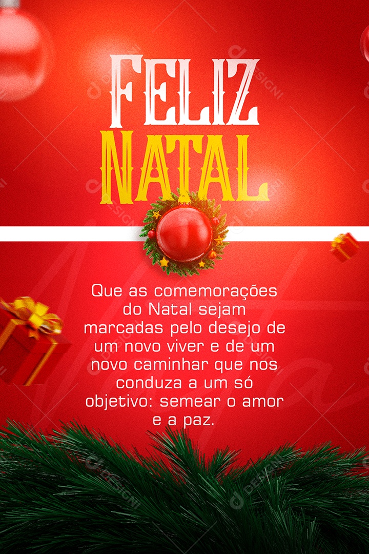 Feliz Natal Cartão Natalino Social Media PSD Editável