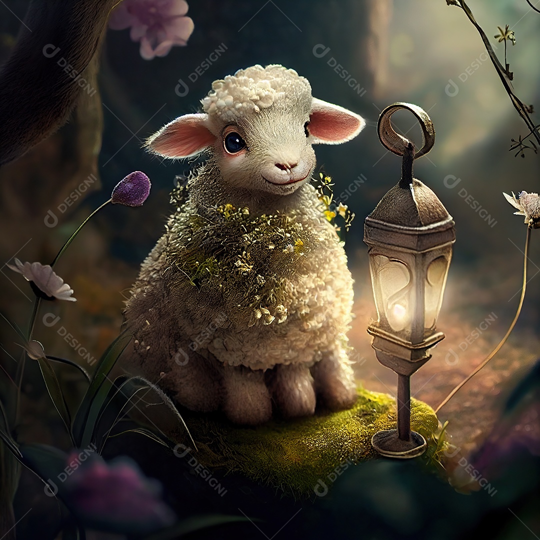 Adorável bebê ovelhinha