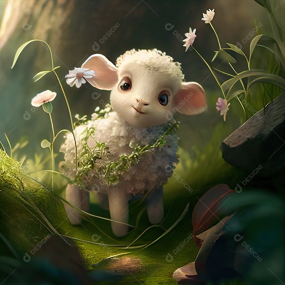 Adorável bebê ovelhinha