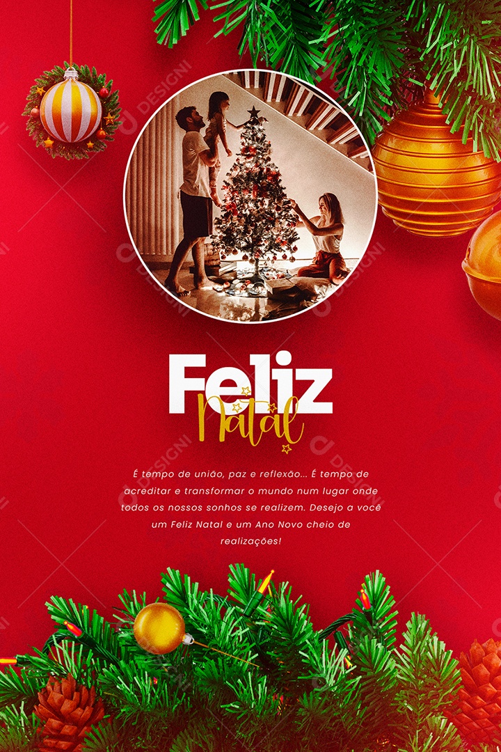 É Tempo de União Cartão Natalino Social Media PSD Editável