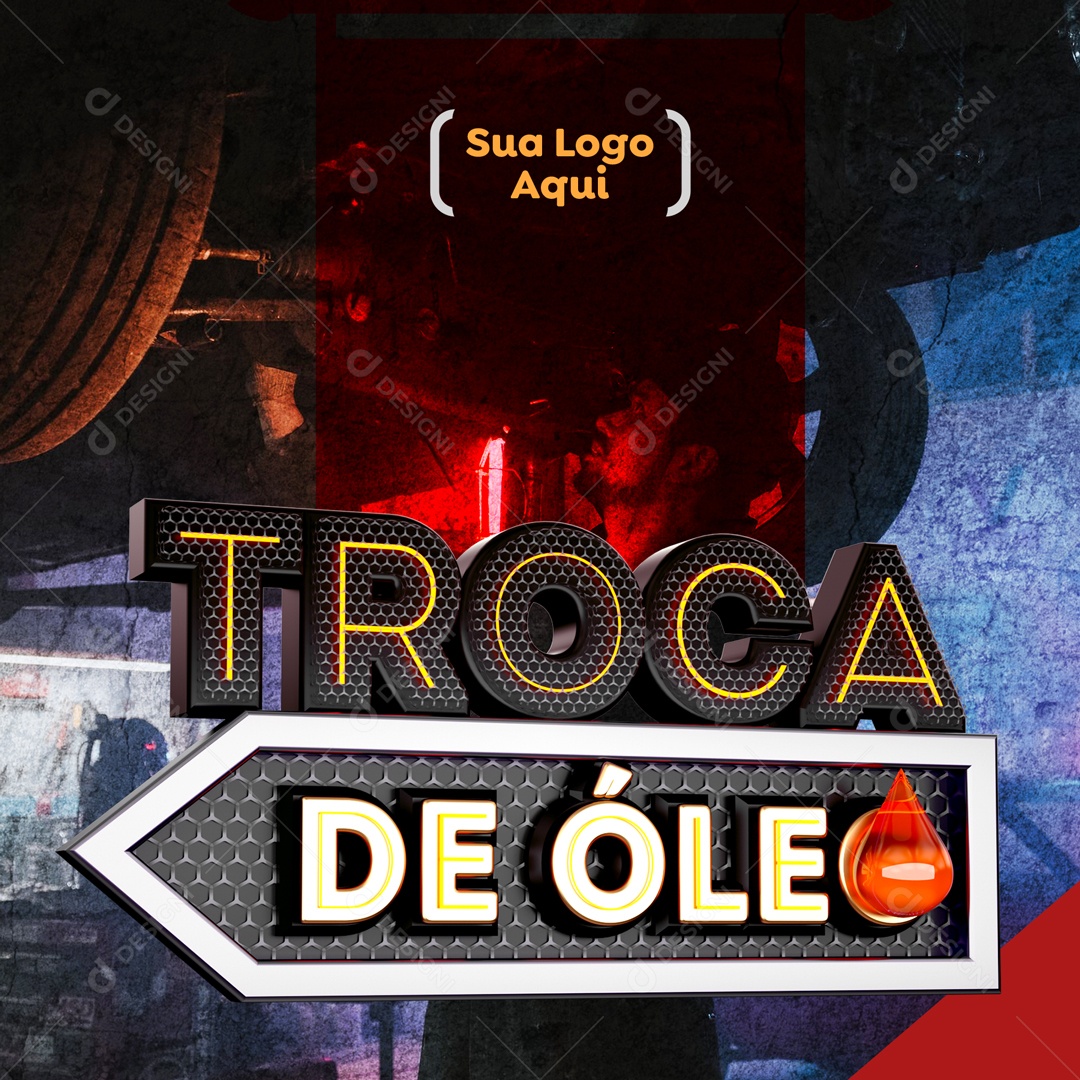 Selo 3D Para Composição Troca de Óleo PSD