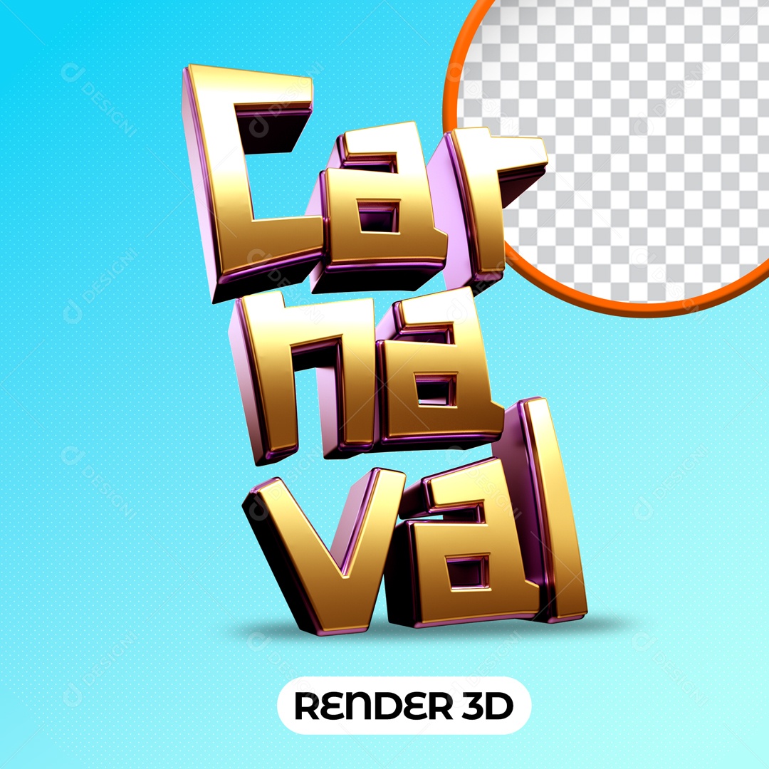 Selo 3D Para Composição Carnaval PSD