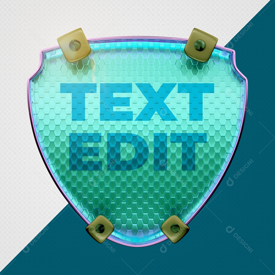 Escudo 3D Para Composição de Texto PSD