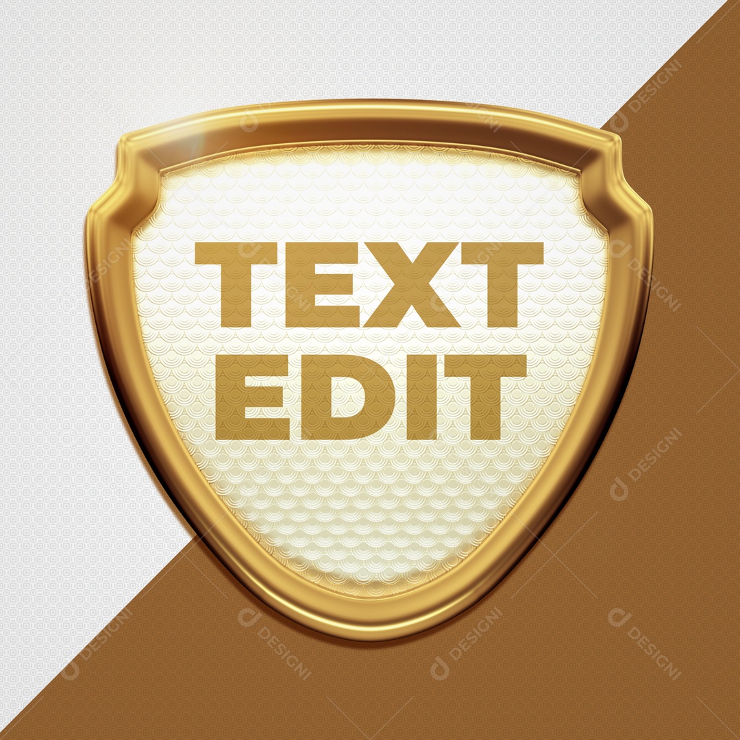 Escudo 3D Para Composição de Texto PSD