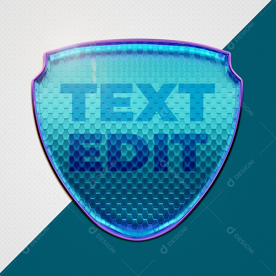 Escudo 3D Para Composição de Texto PSD