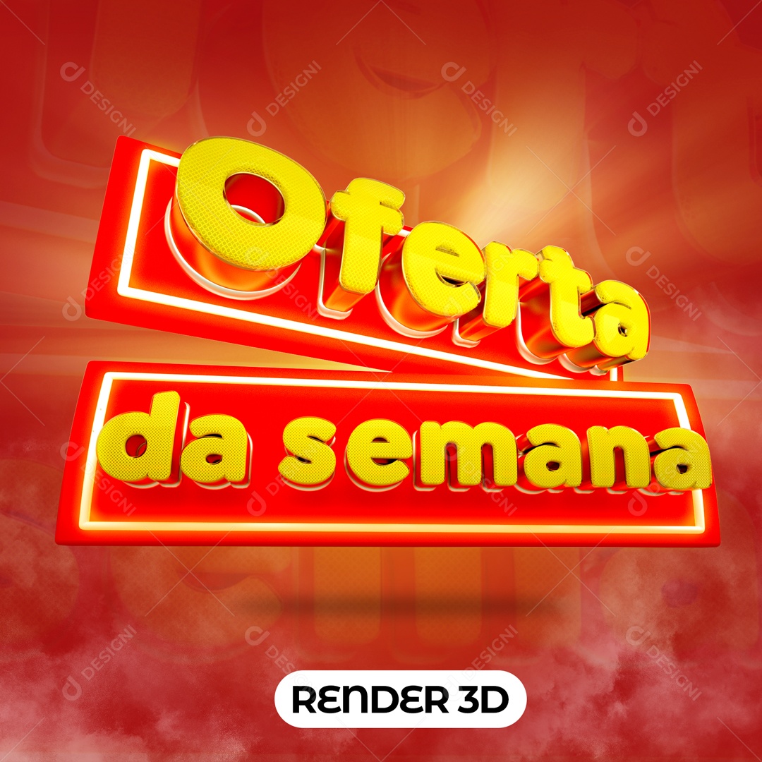 Selo 3D Para Composição Oferta da Semana PSD