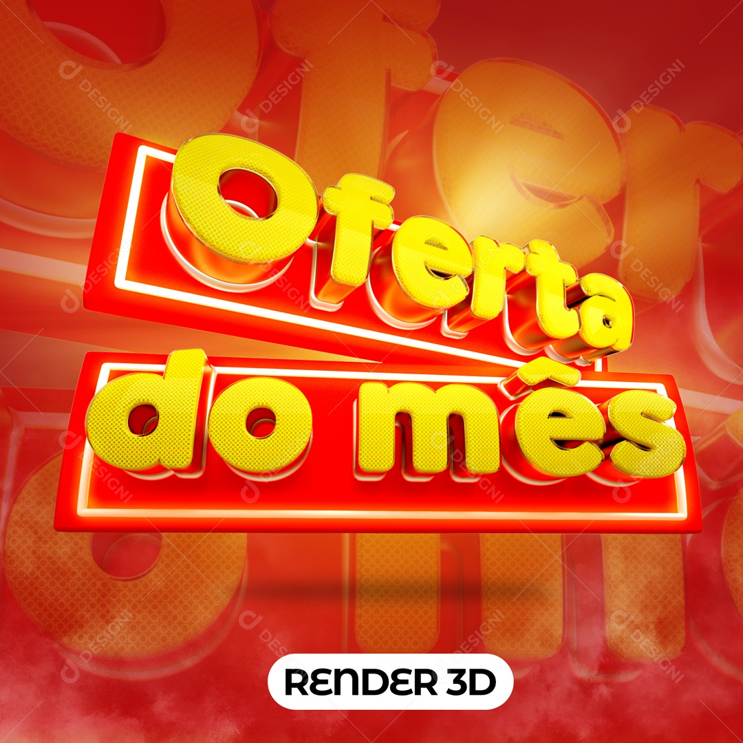 Selo 3D Para Composição Oferta do Mês PSD