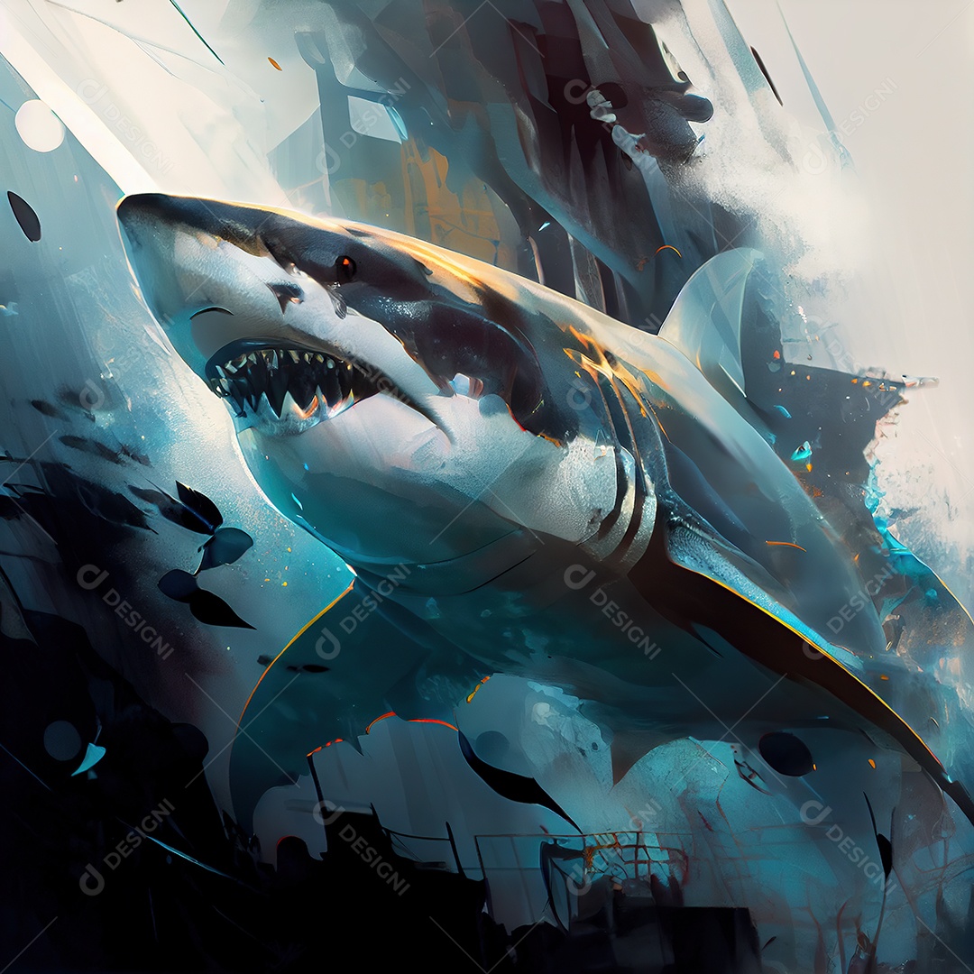 Grande Tubarão Branco Submarino, arte conceitual