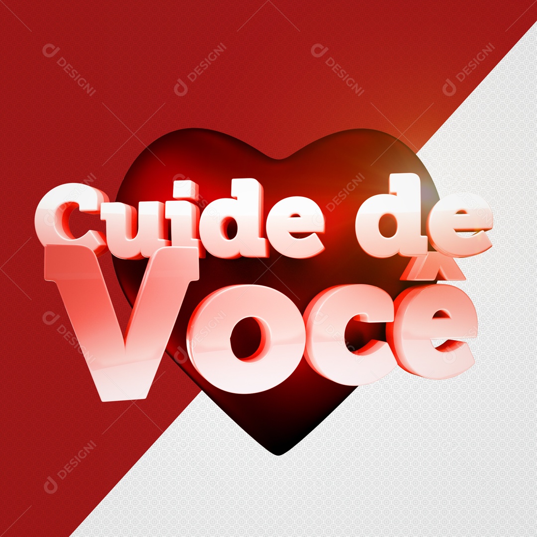 Selo 3D Para Composição Cuide de Você PSD