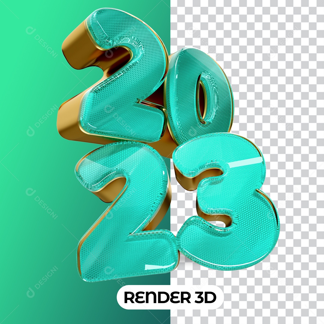 Número 3D Para Composição 2023 PSD