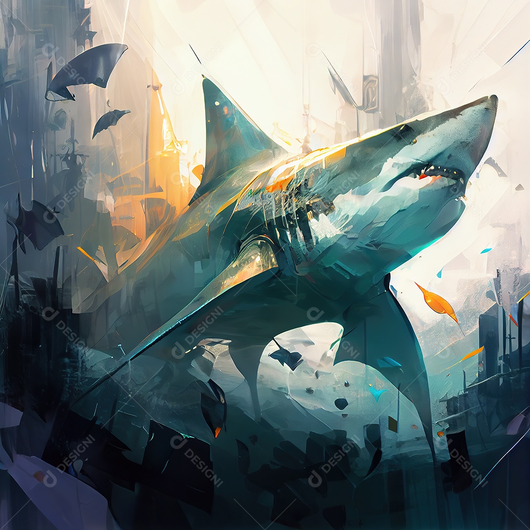Grande Tubarão Branco Submarino, arte conceitual