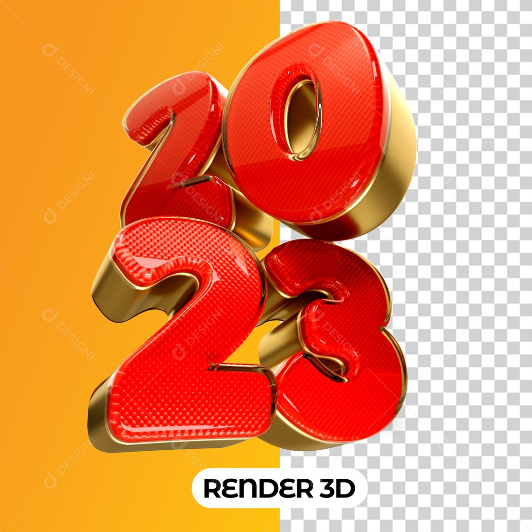 Número 3D Para Composição 2023 PSD