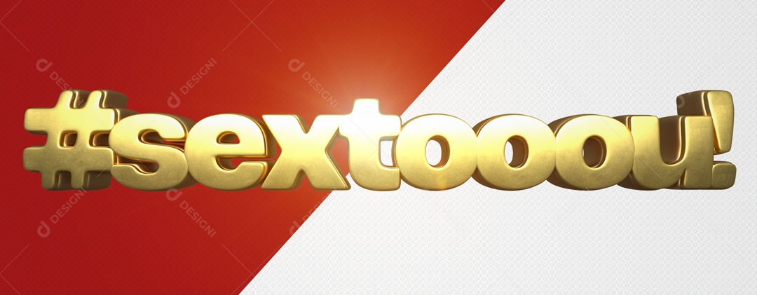 Selo 3D Para Composição Sextou PSD