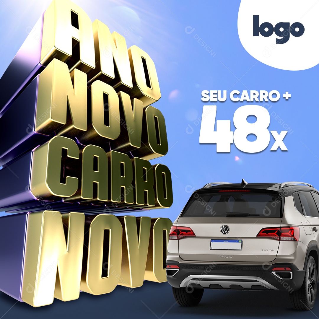 Ano Novo Carro Novo Social Media PSD Editável