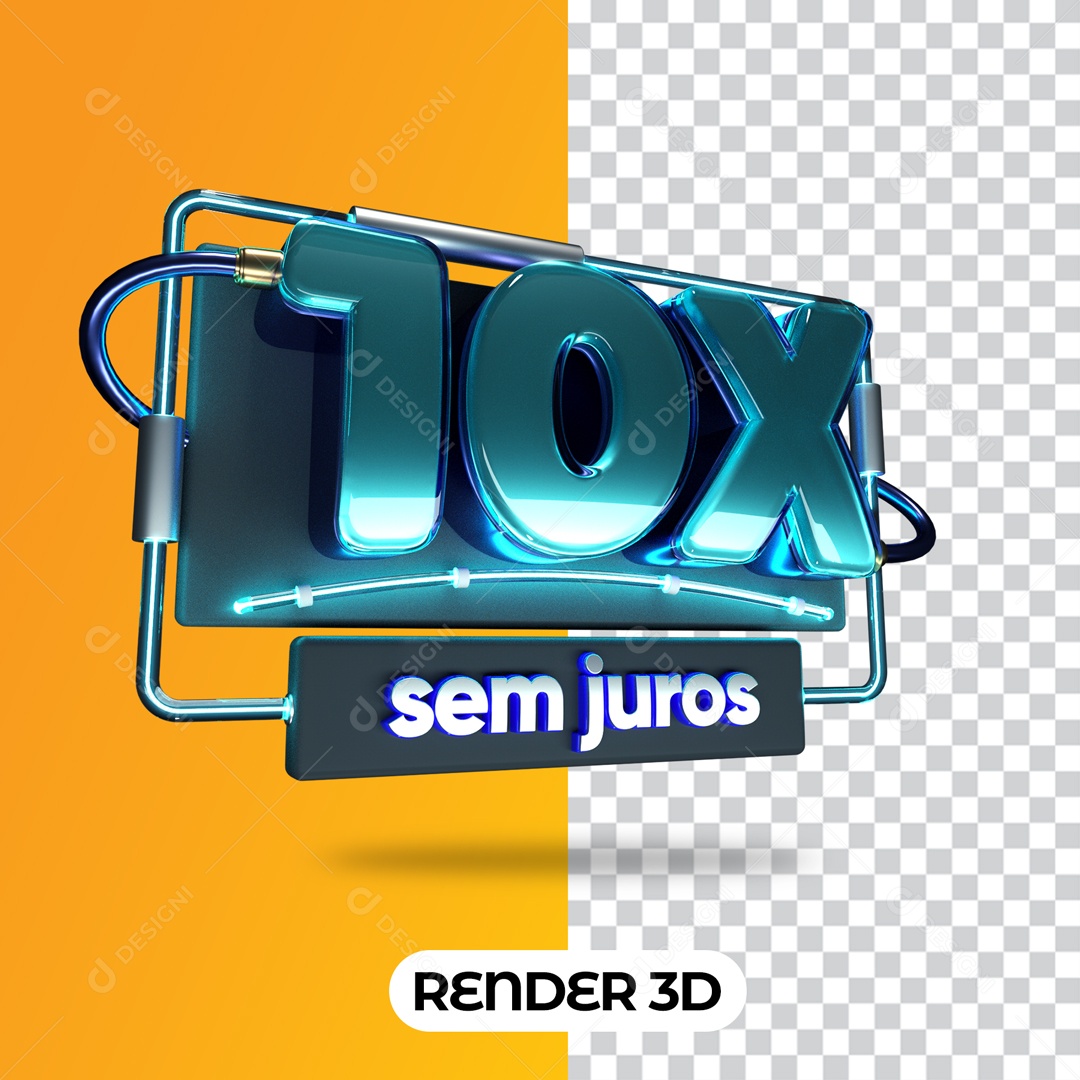 Selo 3D Para Composição 10x Sem Juros PSD