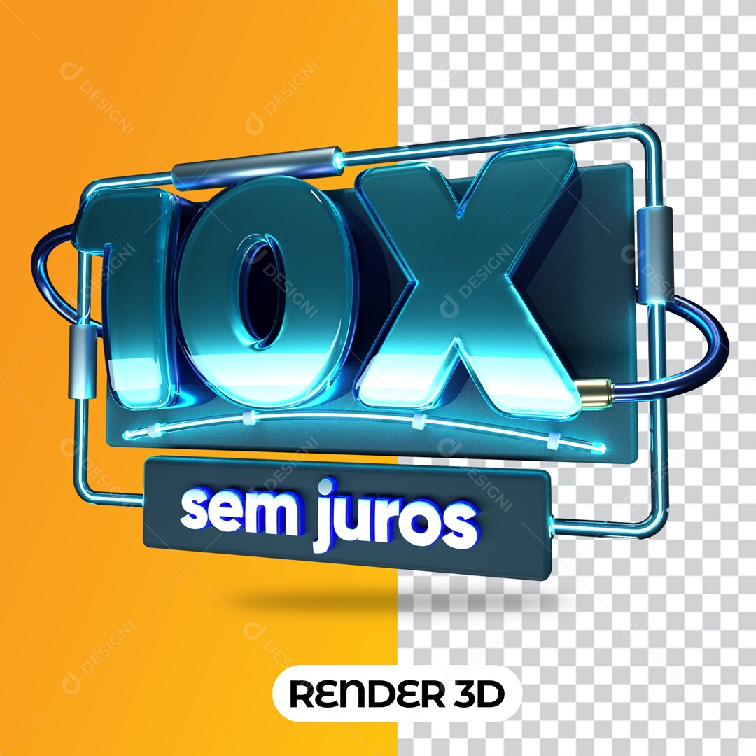 Selo 3D Para Composição 10x Sem Juros PSD