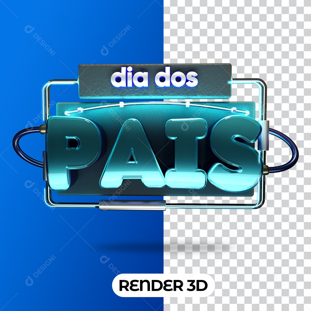 Selo 3D Para Composição Dia Dos Pais PSD