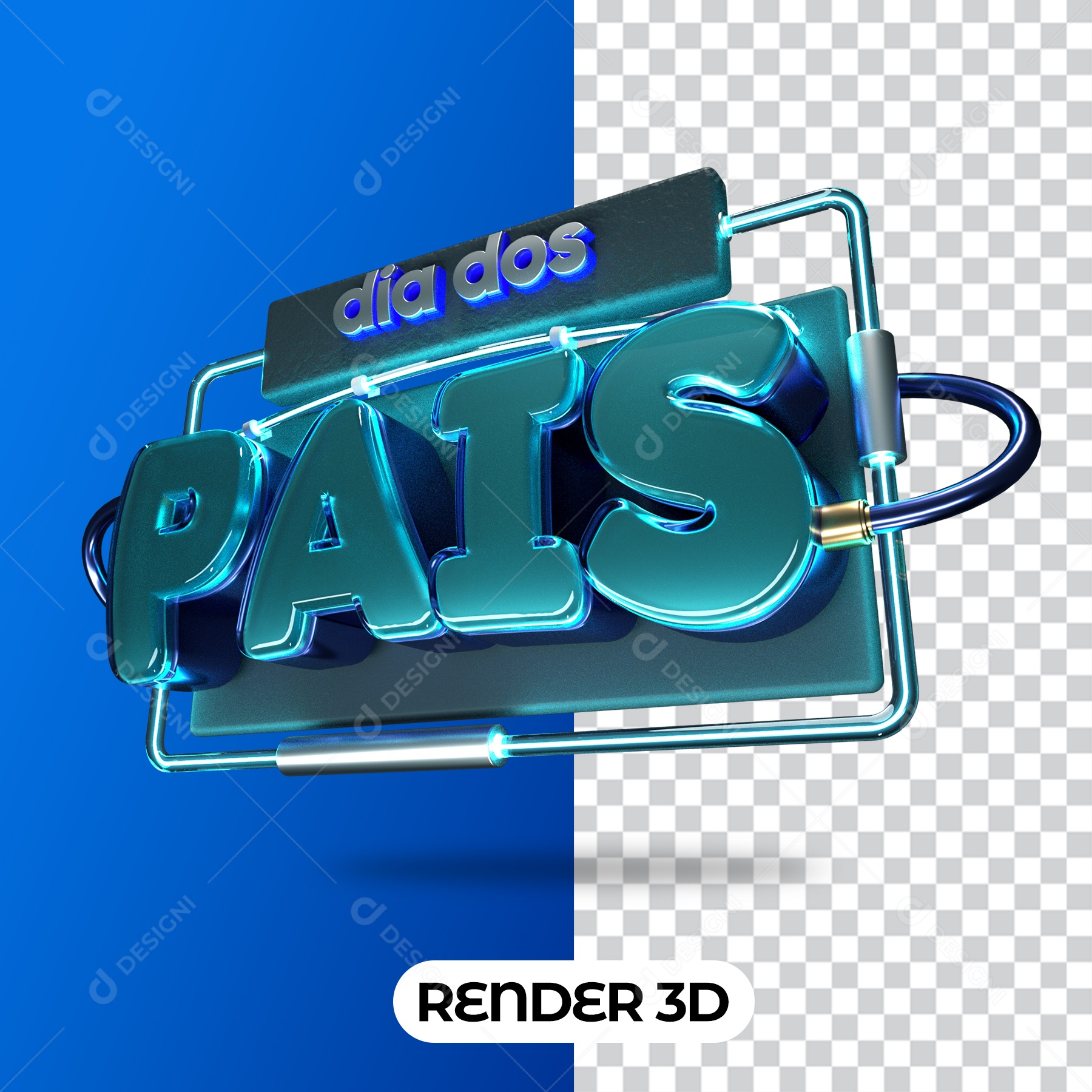 Selo 3D Para Composição Dia Dos Pais PSD