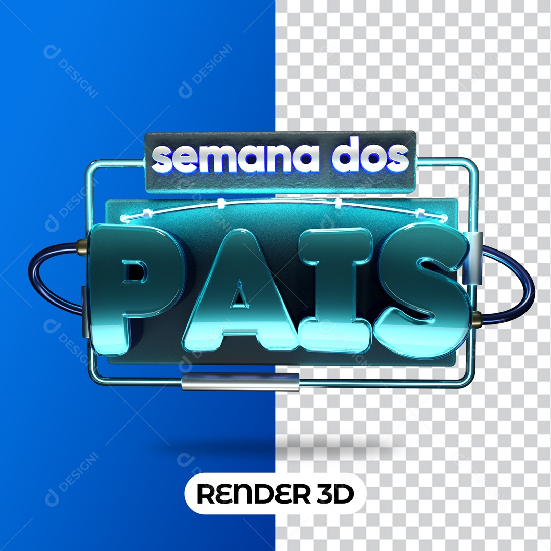 Selo 3D Para Composição Dia Dos Pais PSD