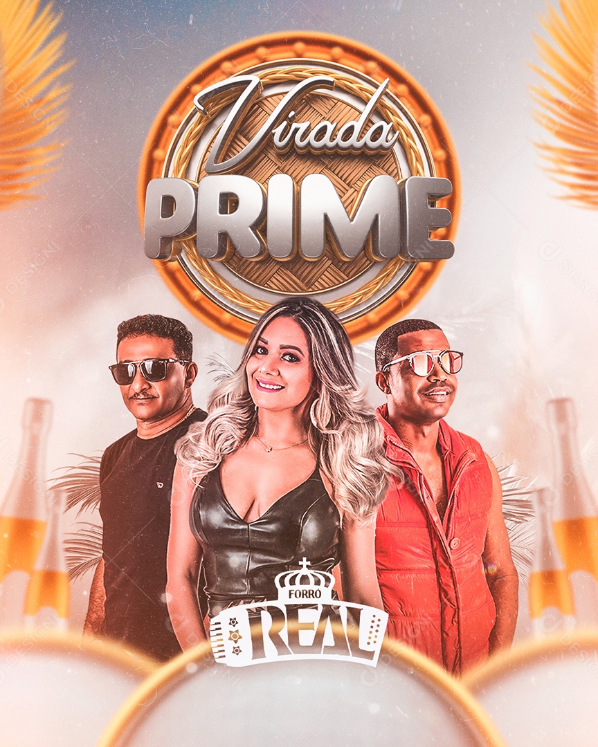 Flyer Virada Prime Forró Real Social Media PSD Editável