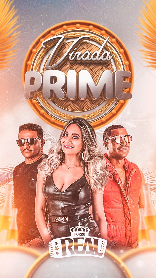 Flyer Virada Prime Forró Real Social Media PSD Editável