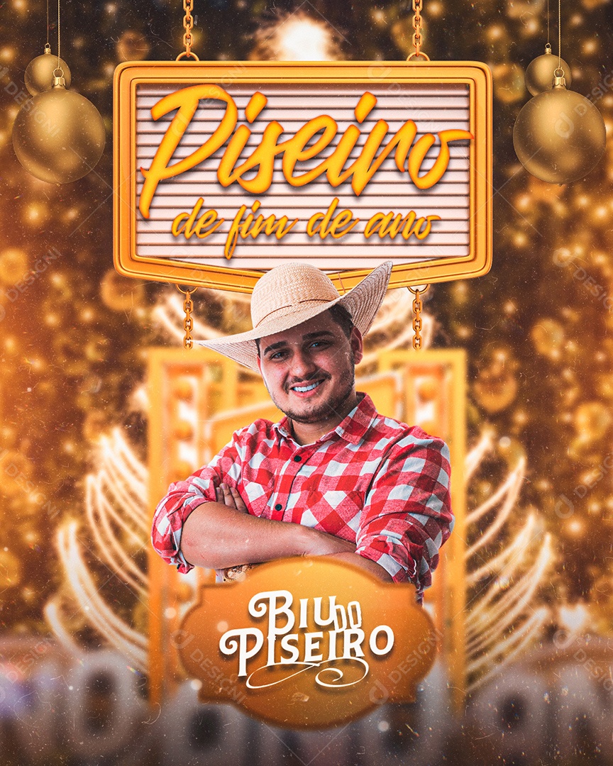 Flyer Piseiro de Fim de Ano Biu do Piseiro Social Media PSD Editável