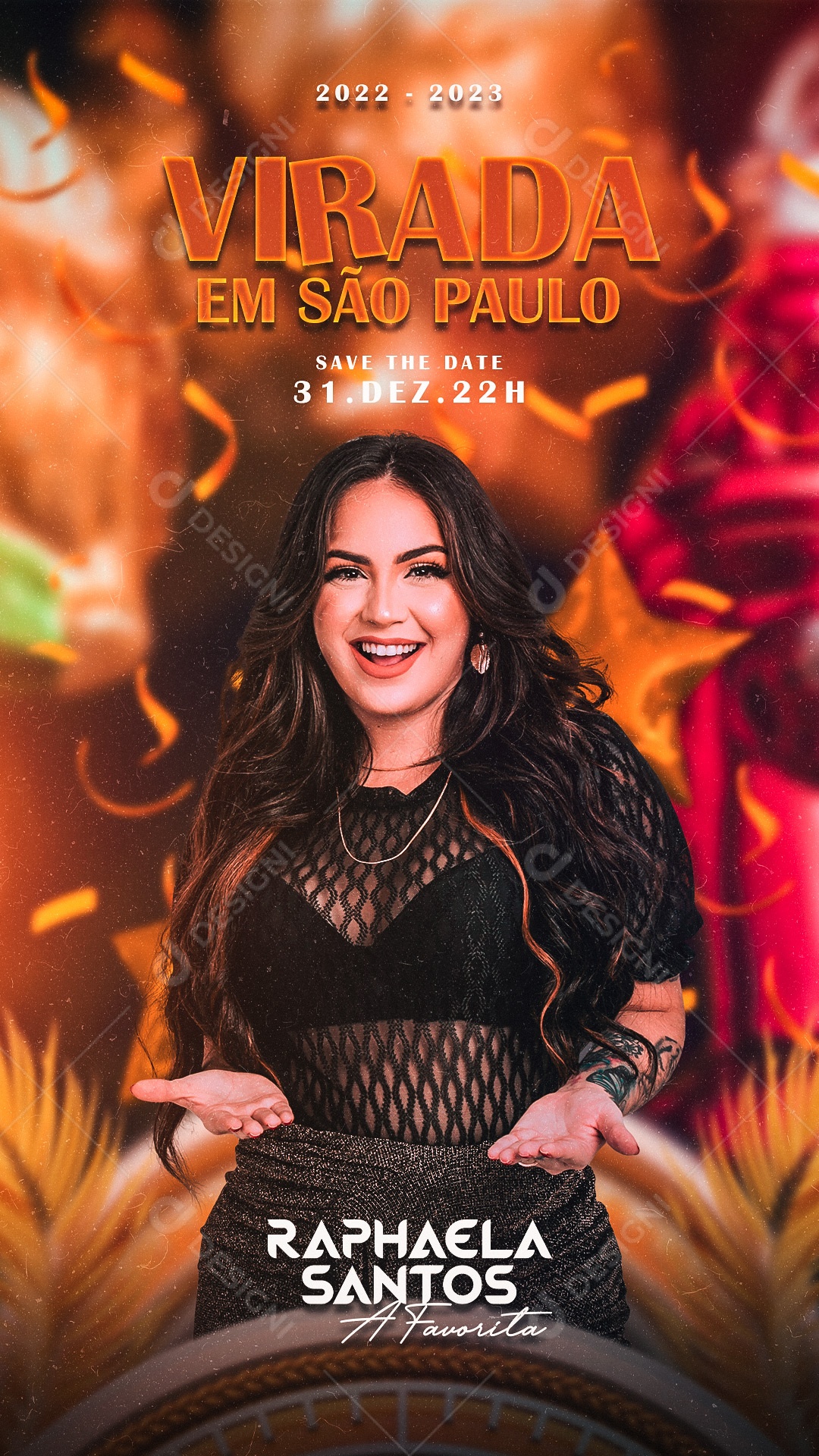 Flyer Show Virada Em São Paulo Raphaela Santos Story Social Media PSD Editável